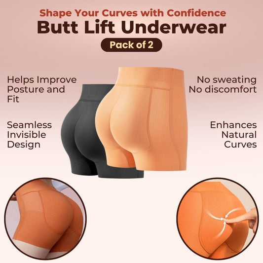 ShapeU Butt Lifter Underwear - Pack Of 2